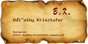 Básthy Krisztofer névjegykártya