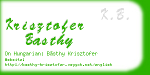krisztofer basthy business card